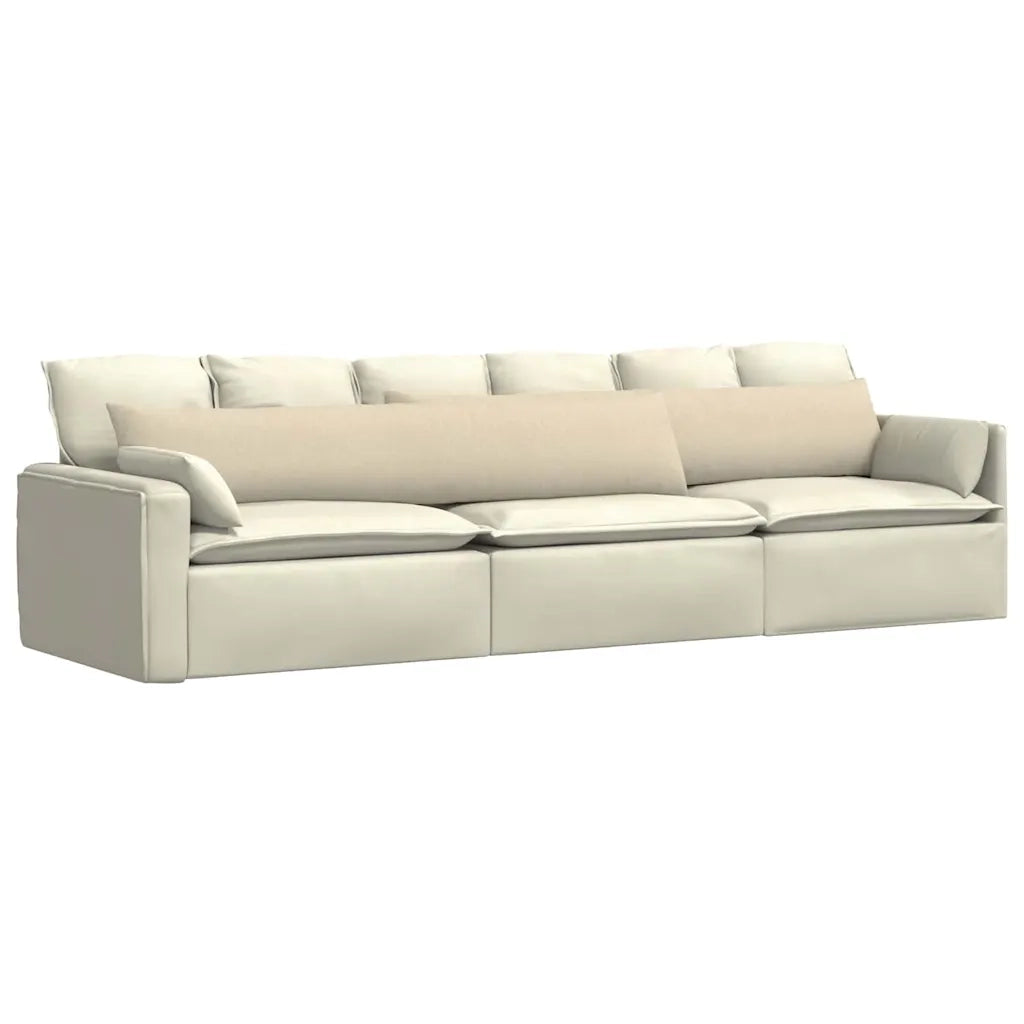 Cuscini da Divano 2 pcs Crema 200 x 40 cm Tessuto 42013875