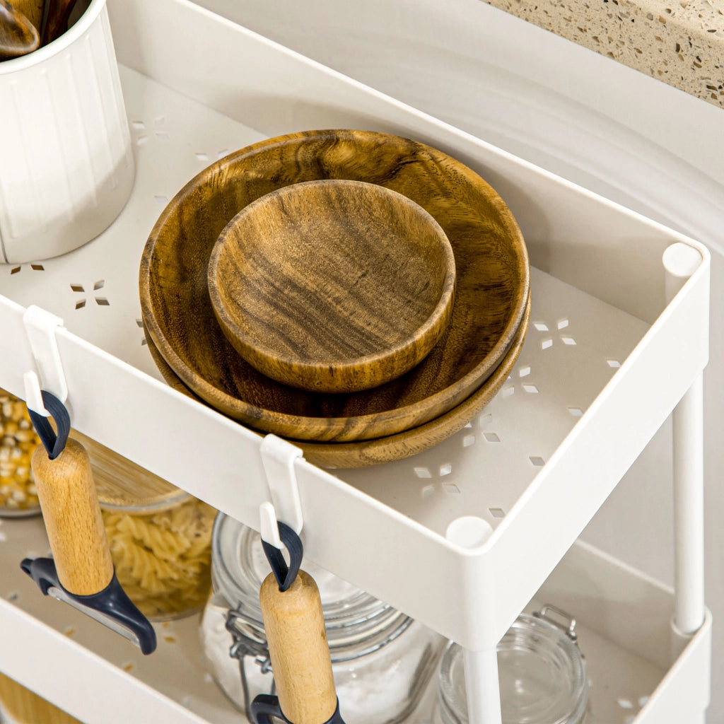Carr¨¨ di servizio 4 livelli con ruote e cesti ¨C Minimal ¨C bianco