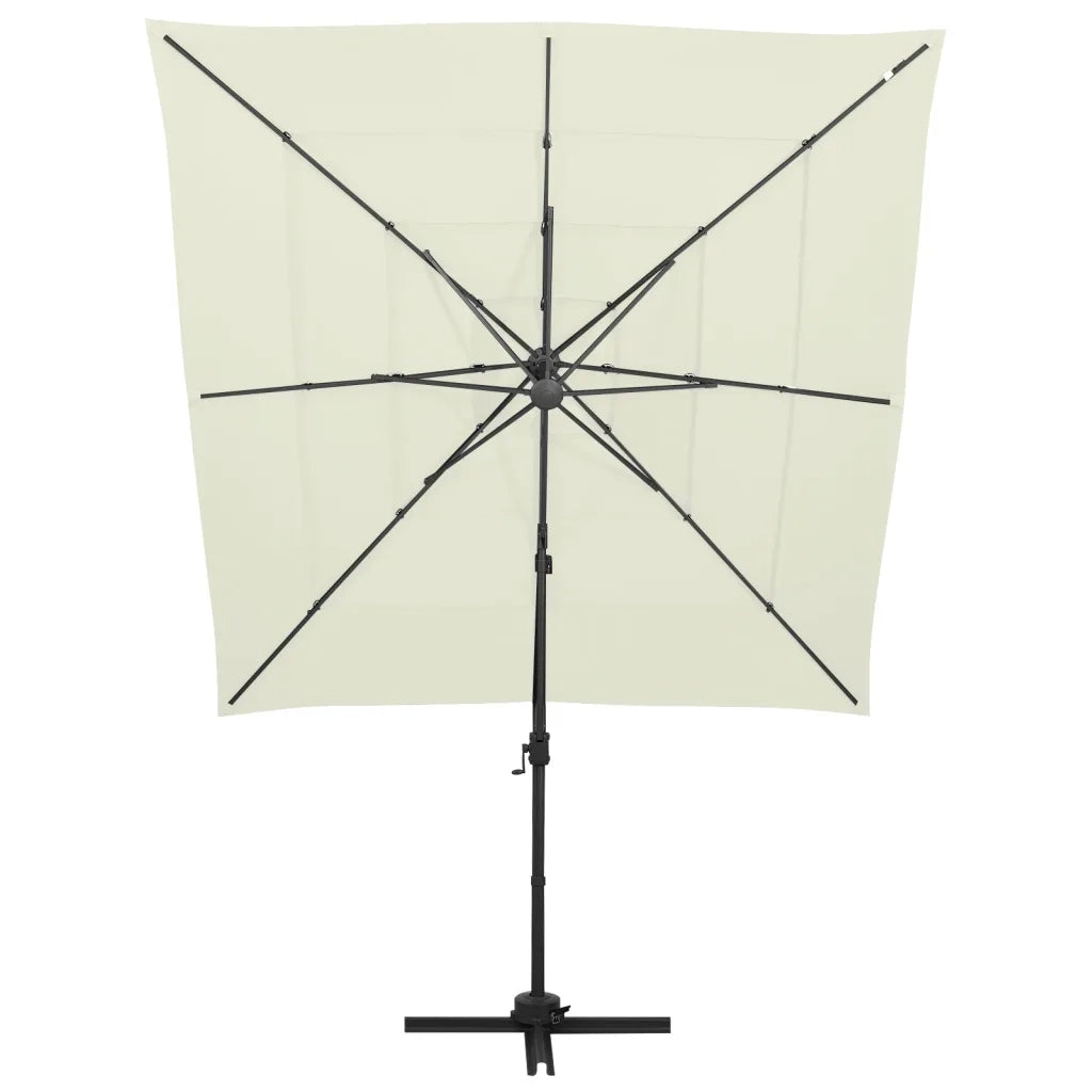 Ombrellone a Sbalzo 4 Livelli Palo Alluminio 250x250 cm Sabbia