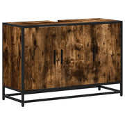 Mobile Lavabo | Armadio Lavabo Bagno Rovere Fumo 90x33x60 cm Legno Multistrato
