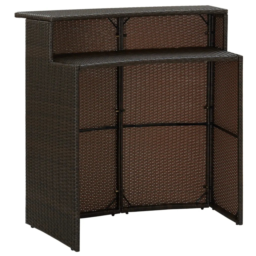Set Bar da Giardino 3 pz con Cuscini Marrone 3064872
