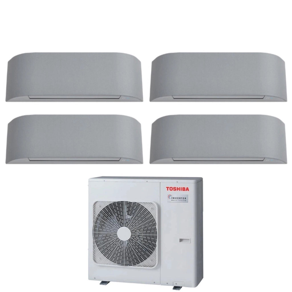 Climatizzatore Condizionatore Toshiba Quadri Split Inverter serie HAORI 10+10+16+16 (9+9+15+15) RAS-4M27U2AVG-E R-32 Wi-Fi Integrato 10000+10000+16000+16000 (9000+9000+15000+15000) Grigio Chiaro