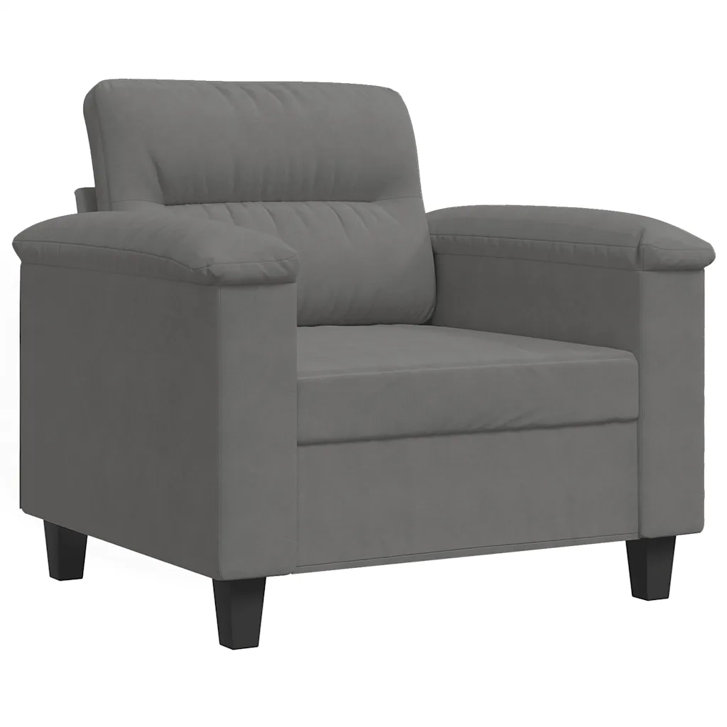 Poltrona Grigio Scuro 60 cm in Tessuto Microfibra 359551