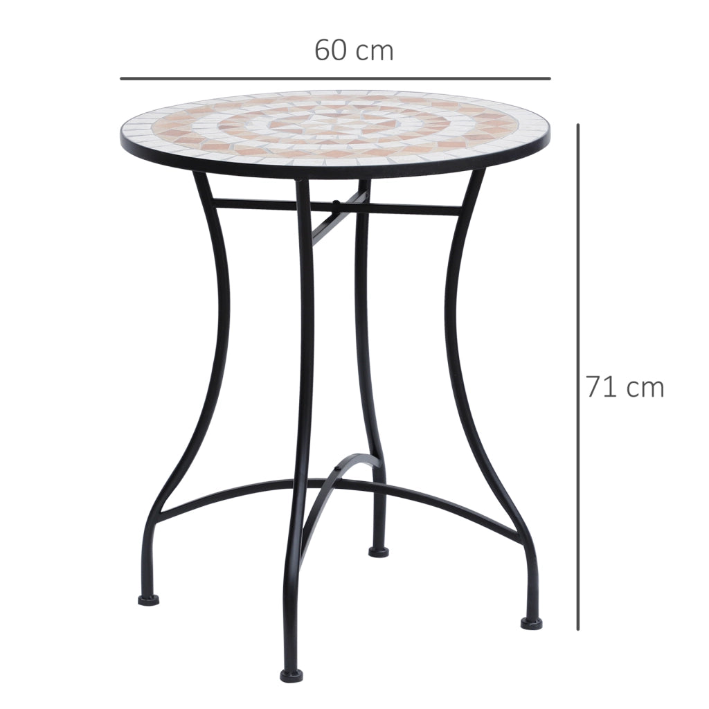 Tavolo da giardino rotondo ¨C zephmum ¨C arancione e bianco, ?60xH71 cm