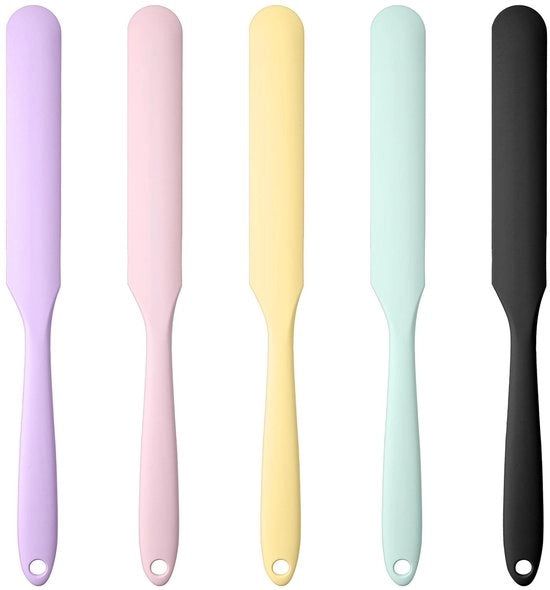 Set di Spatole per Piatto - 5 Pezzi - Resistente al Calore - Silicone - Flessibile - Resistente al Lavastoviglie - Per Piatto e Mescolare - Aiuto di Cucina