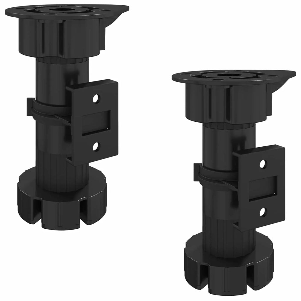 Piedini per mobili Regolabile 2 pz Nero 46 x 46 x 128 mm PP CFW5352323