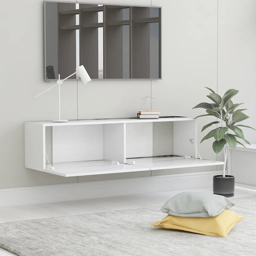 Mobile Porta TV Bianco 120x30x30 cm in Legno Multistrato 801490