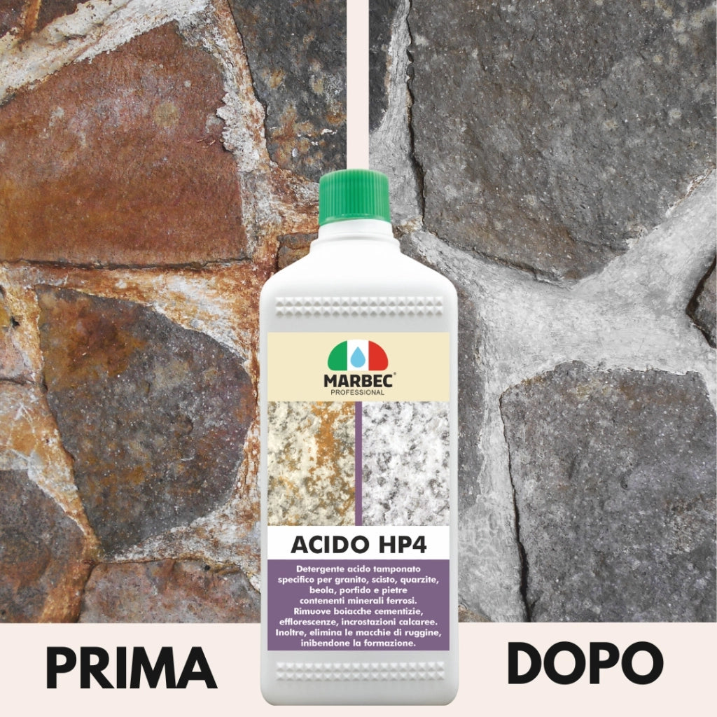 Detergente Acido tamponato per profido e granito ACIDO HP4    1LTx6Pz
