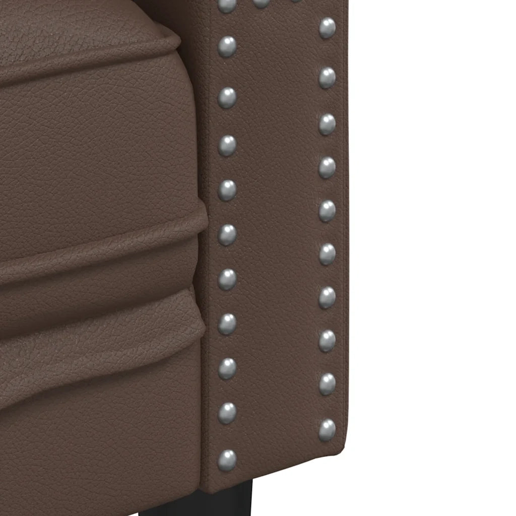 Set Divani Chesterfield 2pz Marrone in Similpelle 3209276