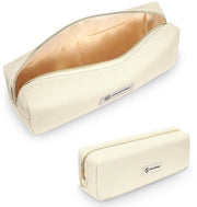 Borsa per matite - grande capacità borsa per penne per scuola e ufficio, tessuto corduroy beige