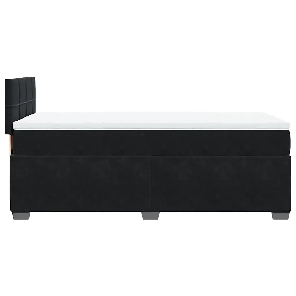 Giroletto a Molle con Materasso Nero 90x190 cm in Velluto 3288500