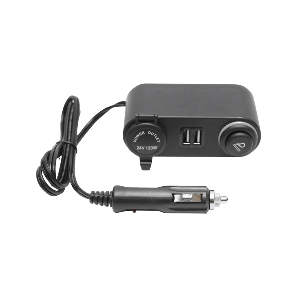Multipresa per auto con presa da 24 V, accendisigari e 2x USB