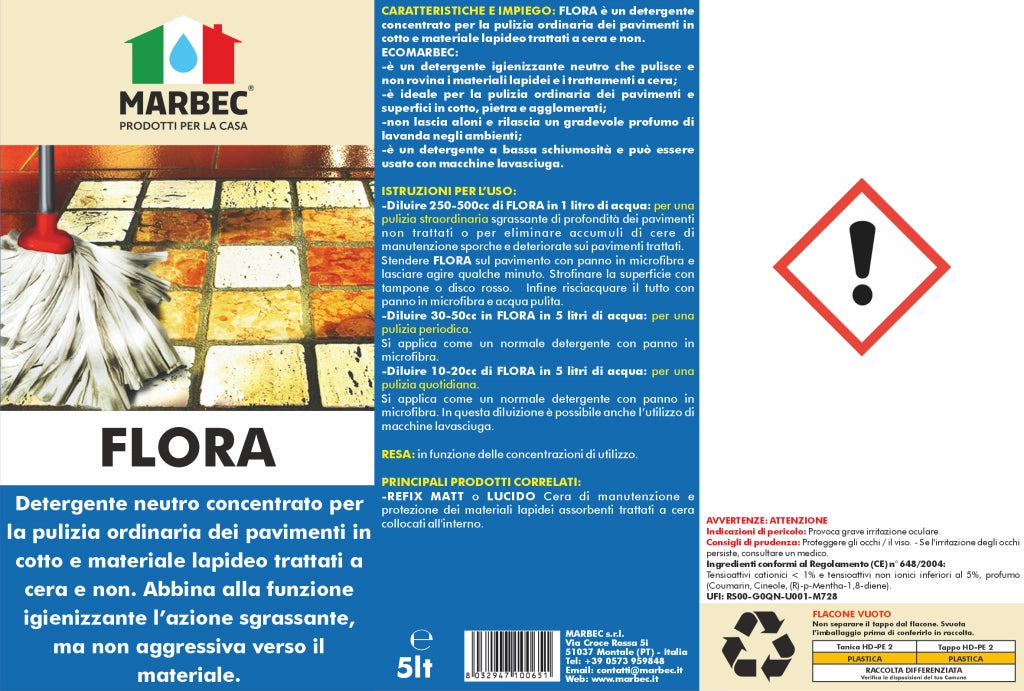 Pulizia pavimenti FLORA   5LT