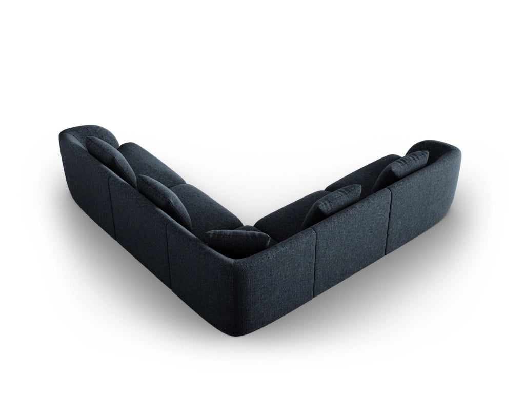 Cosmopolitan Design - Divano angolare reversibile "Tulum" 5 posti in ciniglia blu reale 