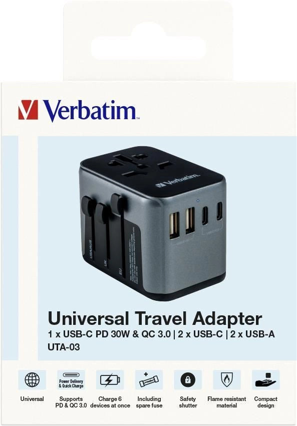 Verbatim 49545 adattatore per presa di corrente Universale