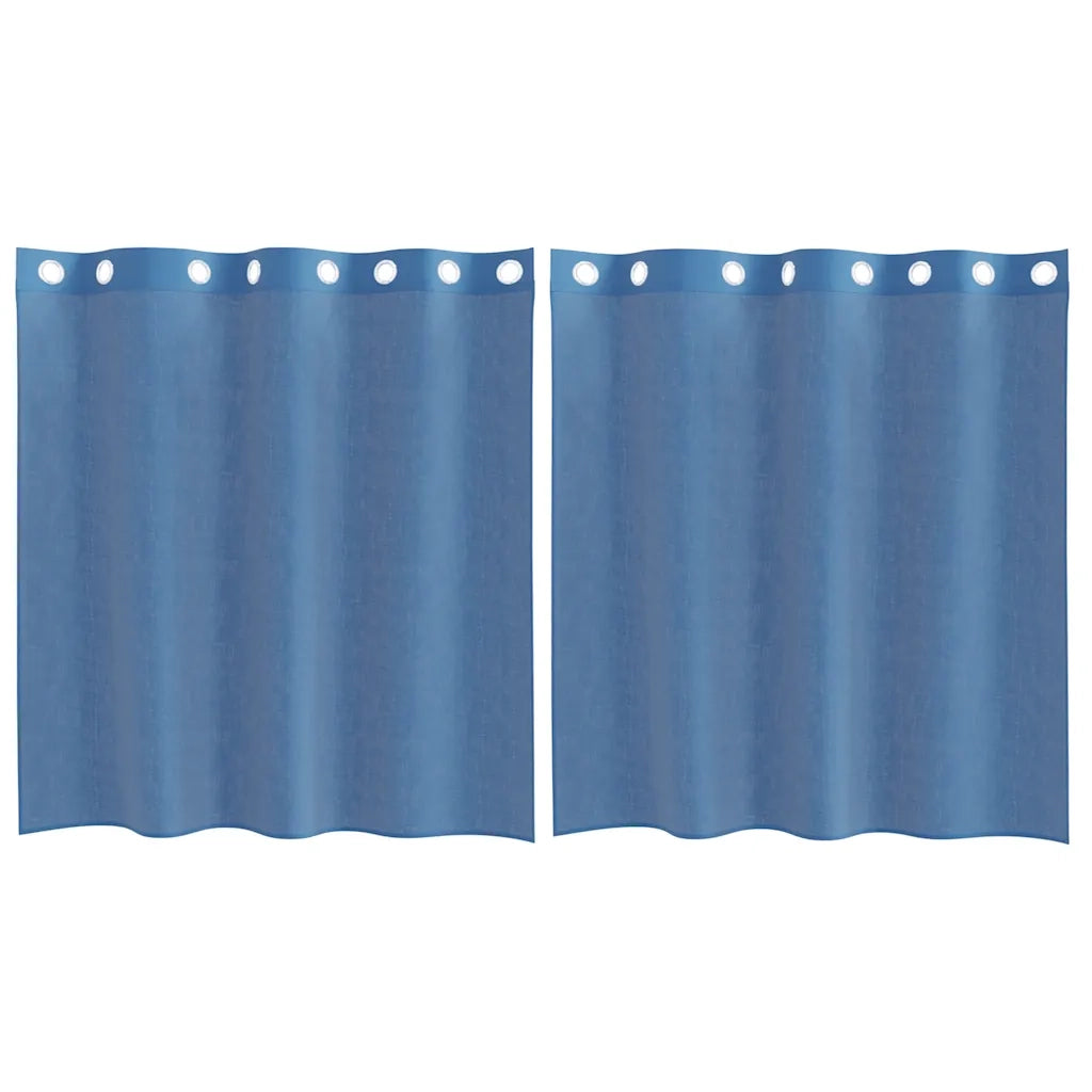 Tende in Voile con Occhielli 2 pz Blu Reale
