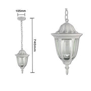 Trade Shop - Lanterna Sospesa Da Soffitto Lampada Giardino Retrò Per Esterno Con Catena - Bianco