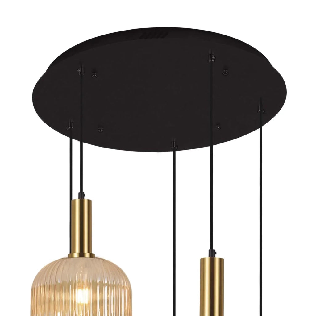 LÚZETE - LÁMPARA DE TECHO 5 LUCES TULIPAS COMBINADAS Ø70 E27 SHELBY
