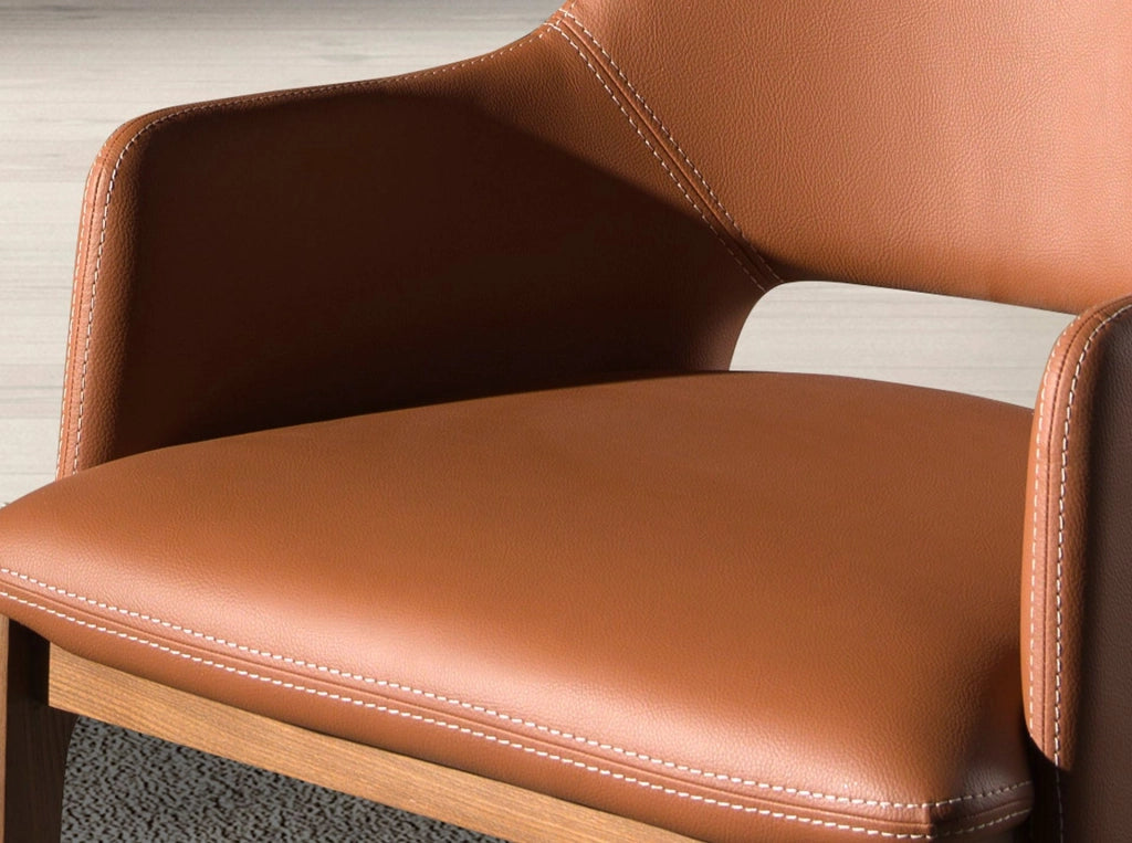 Sedia in ecopelle marrone