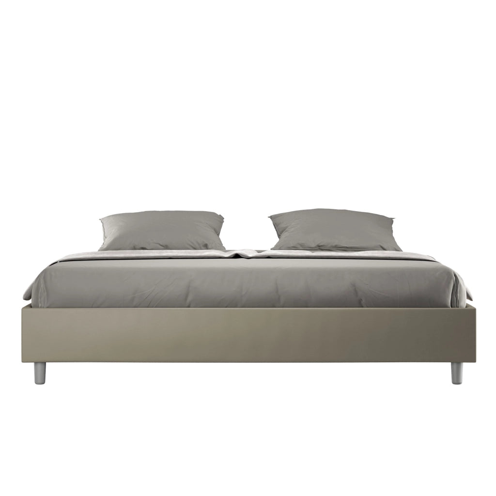 BS COM Letto contenitore imbottito 180x200 similpelle cappuccino