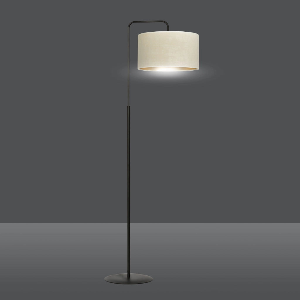 Lampada da terra Emibig Hilde nera/beige oro E27 150cm