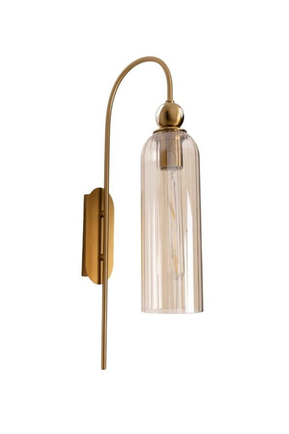 Applique vintage Campanila ottone/vetro ambra E27 Maxlight