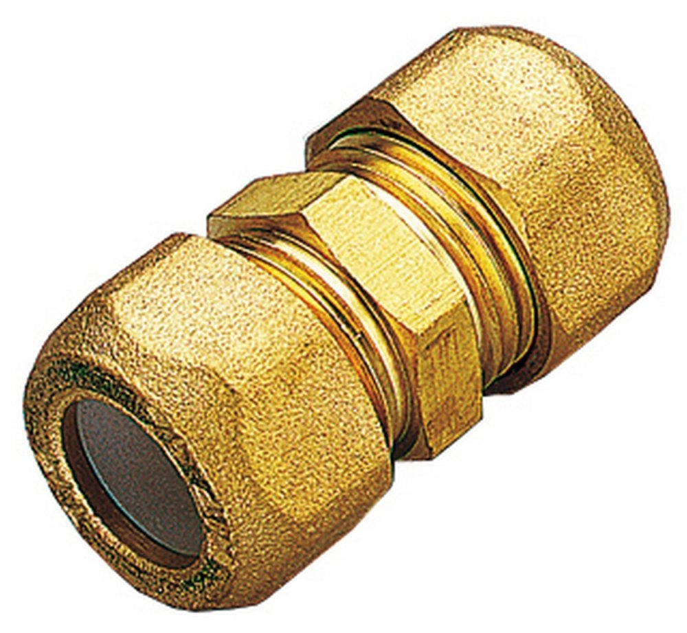 10pz raccordi ottone diritti doppio bicono 10x3/8 cod:ferx.26601