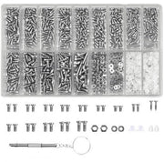 Set di riparazione per occhiali professionale - 1000 pezzi - contenitore di viti - viti mini - viti assortite - set di strumenti per riparazione occhiali - kit di riparazione occhiali portatile e compattabile
