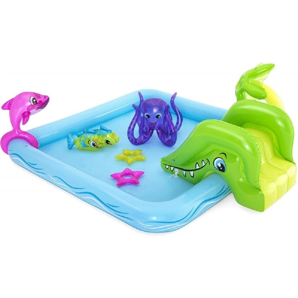 Trade Shop - Play Center Acquario Fantastico Con Spruzzi Piscina Gonfiabile 239x206x86cm 53052 -