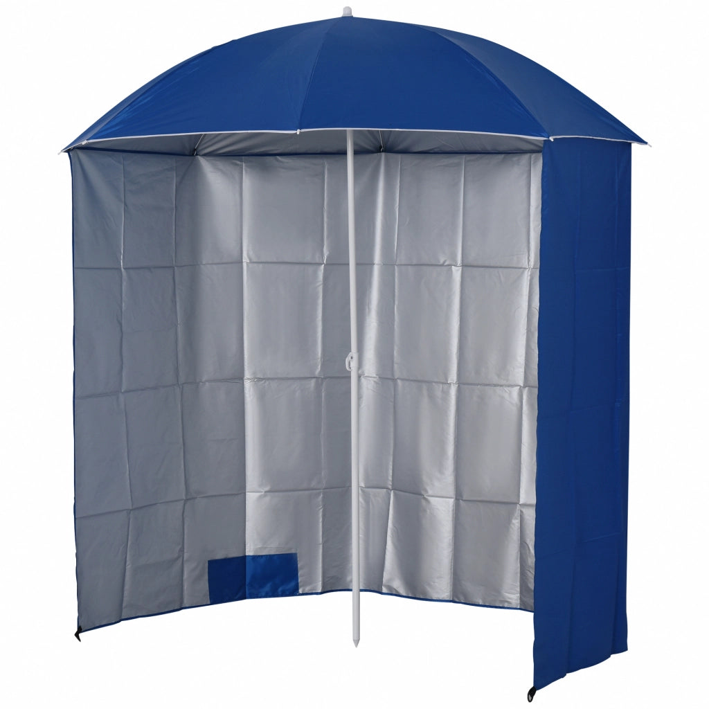 Ombrellone da Giardino con Pannello Laterale ¨C zephmum ¨C ?220x220 cm Blu Apertura Manuale