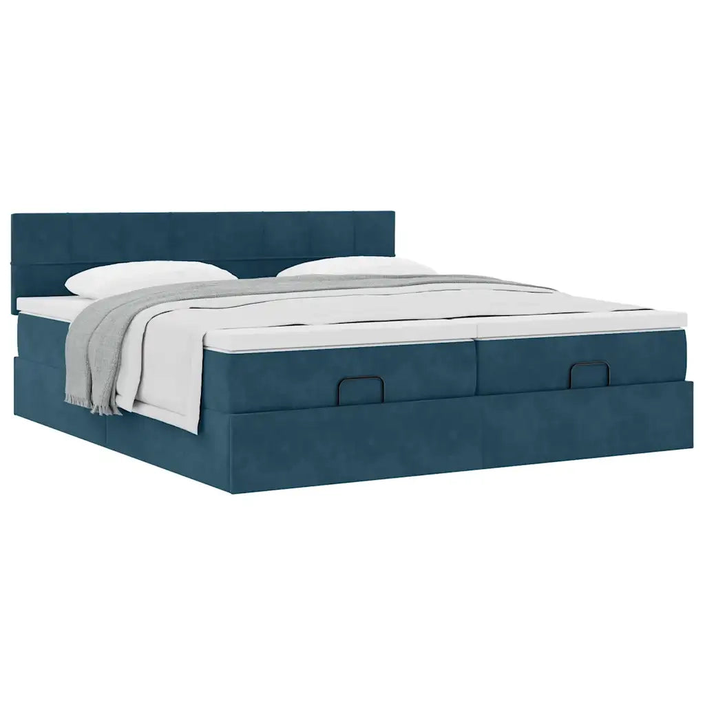 Struttura Letto Pouf con Materassi 160x200 cm Velluto