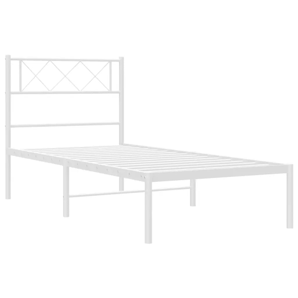 Giroletto con Testiera Metallo Bianco 80x200 cm 372317