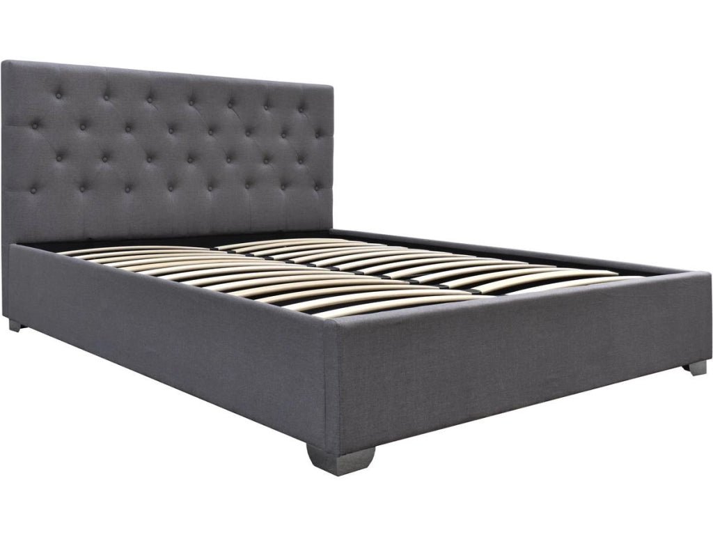 Letto matrimoniale con contenitore "TINO" - 140 × 190 cm - Grigio