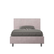 Letto una piazza e mezza senza rete imbottito 120x200 microfibra glicine Adele