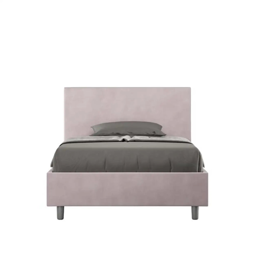 Letto una piazza e mezza senza rete imbottito 120x200 microfibra glicine Adele