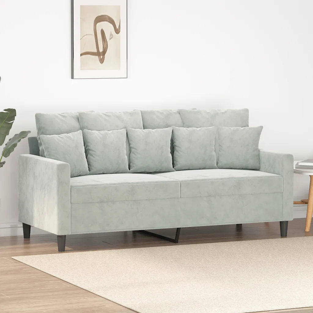 Divano a 2 Posti Grigio Chiaro 140 cm in Velluto 359303