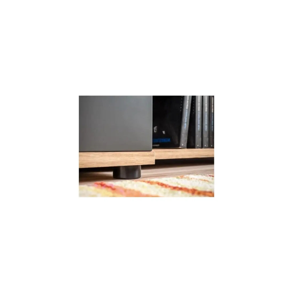 Composizione murale RHYS – Mobile TV, colonne e scaffali – Antracite e rovere Wotan