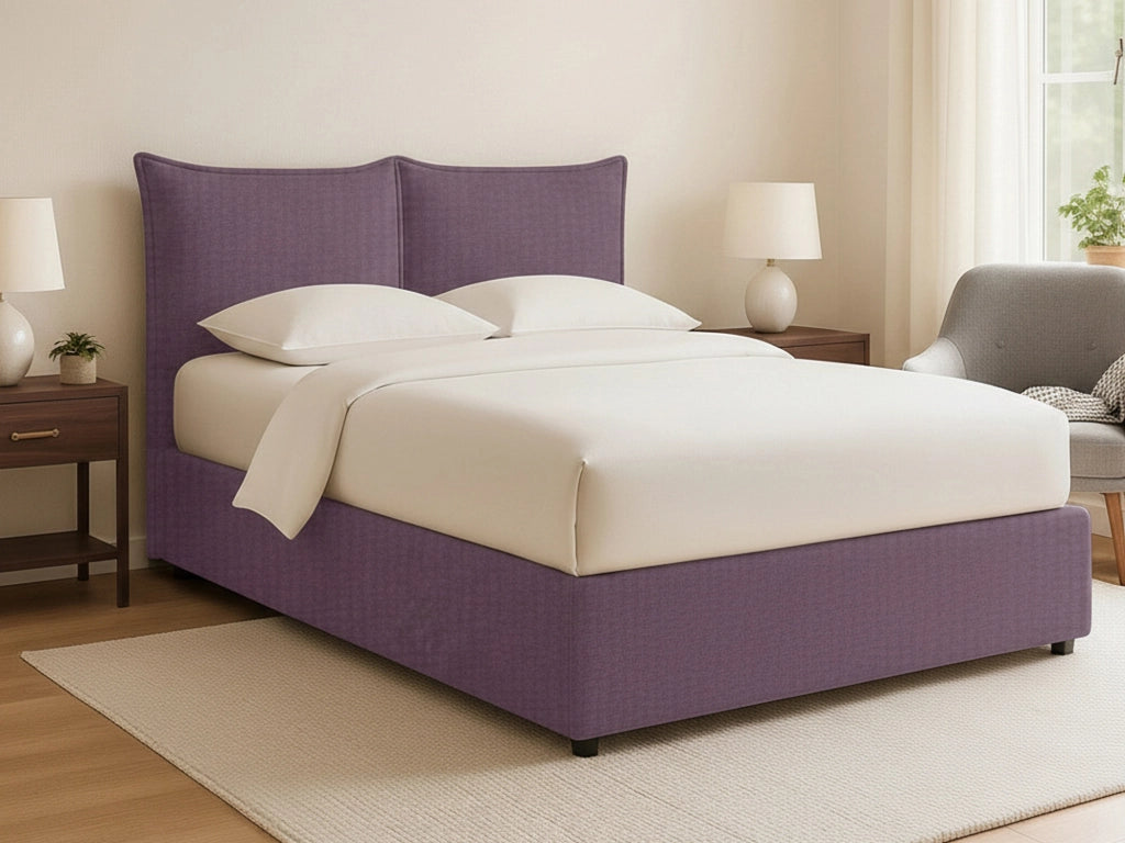 Malton, Letto Piazza e Mezza Sfoderabile Made in Italy, Viola Lilla