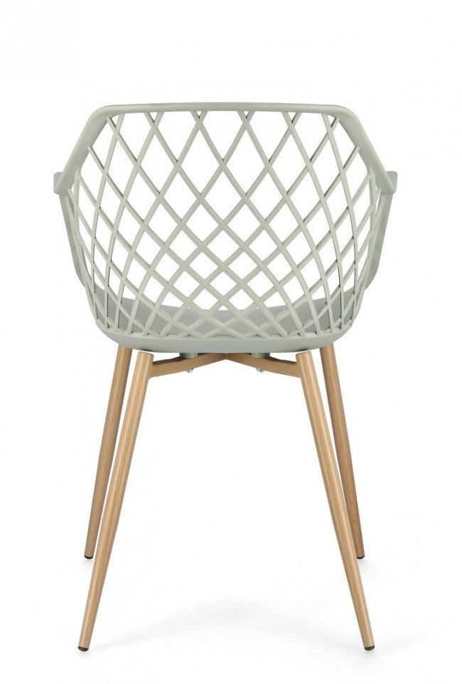 Set 4 Sedie 58x54x85,5 cm Optik in Plastica Verde