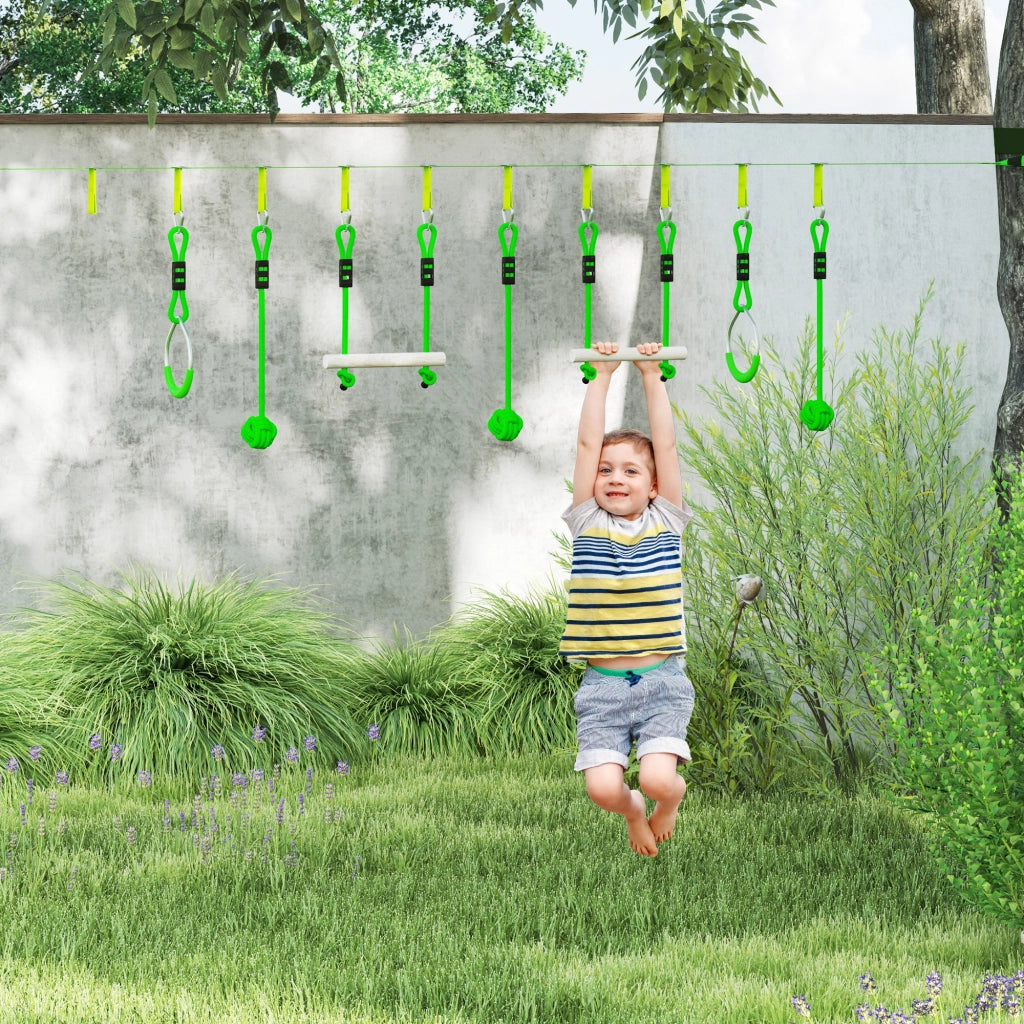 Set Parcours Ninja per Bambini 10m ¨C Minimal ¨C Verde