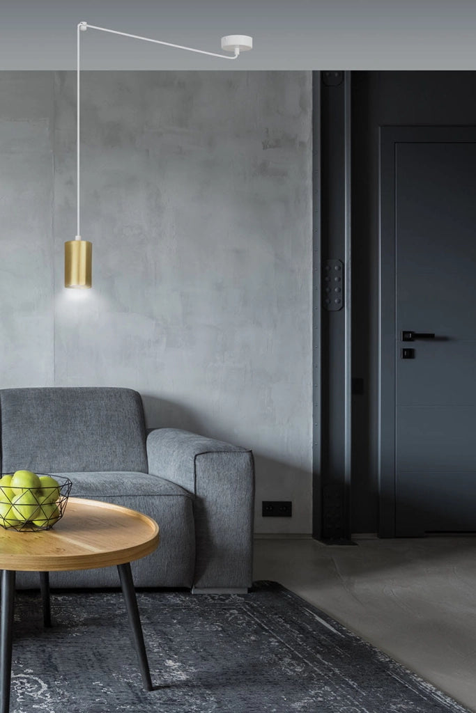 Lampada sospensione Emibig Traker GU10 bianco oro 3m