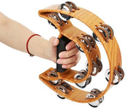 Insegna di Tamboerijn Dubbele Rij - Ergonomica - Maniglia - Strumento a Percussione - Campana a Mano - Adatto per Adulti - Divertimento Musicale - Campana a Mano