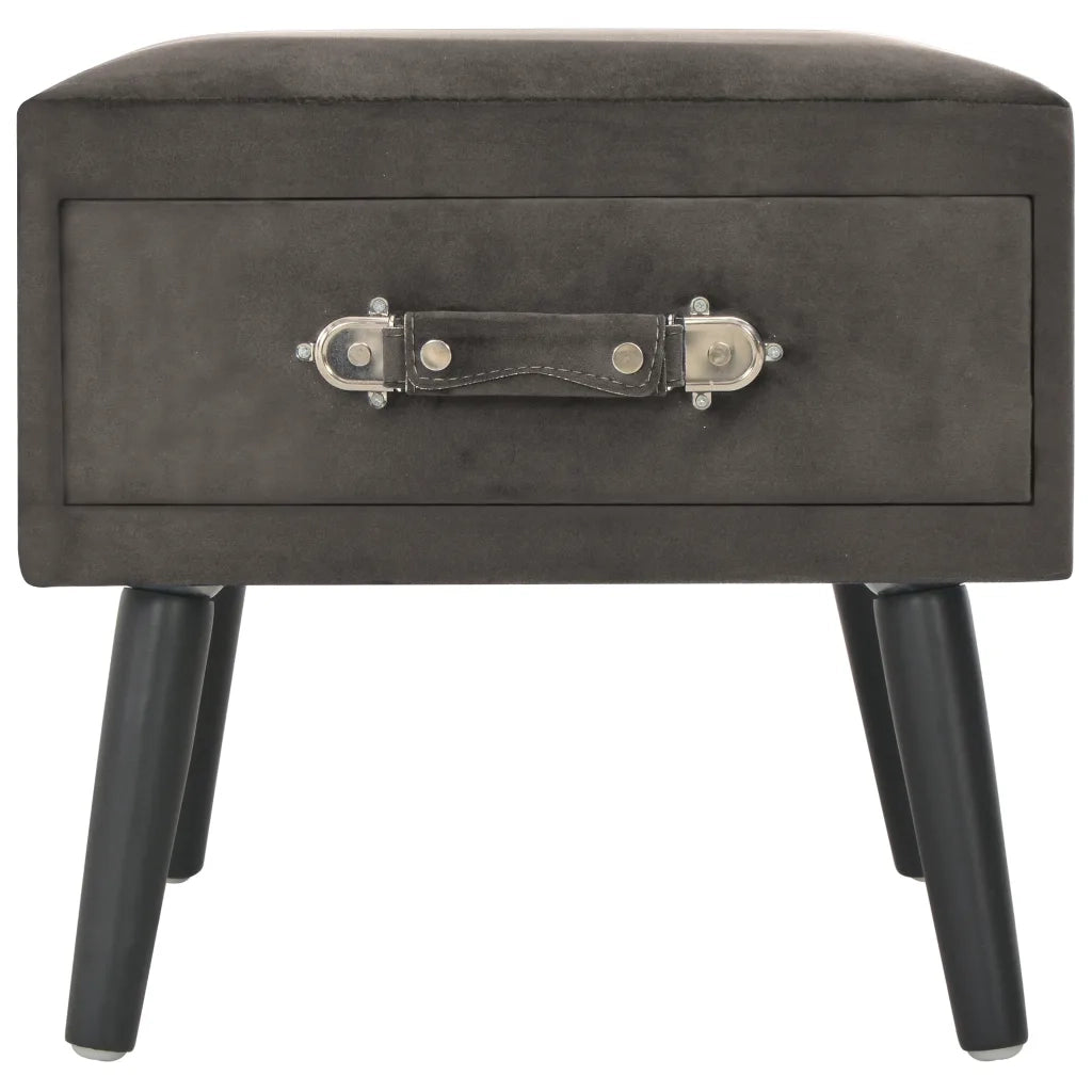 Comodini Grigi 2 pz 40x35x40 cm in Velluto 276386
