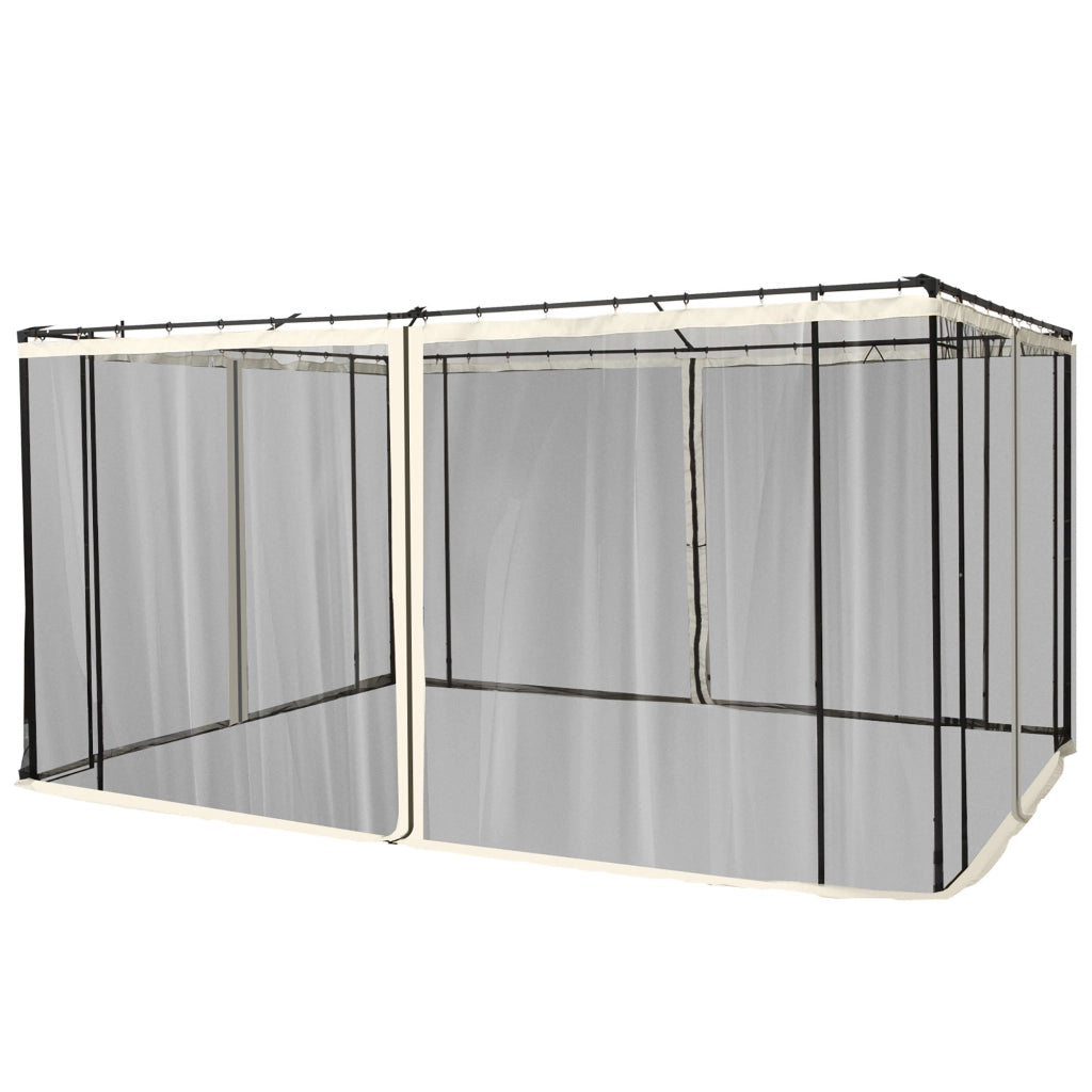 Zanzariera per Gazebo ¨C Minimal ¨C Nero e Beige 335x207cm