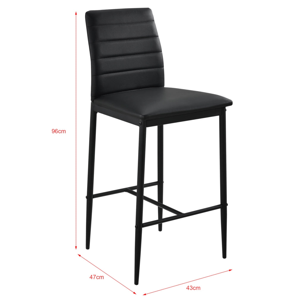 Set Lidköping di 2 Sgabelli da Bar con Schienale - Nero [en.casa]