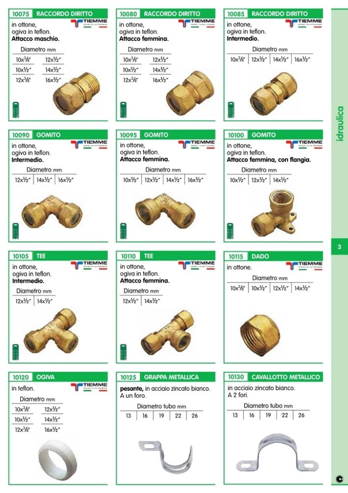 10pz gomiti in ottone doppio bicono 14x1/2 cod:ferx.26611