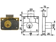 SERRATURA DA APPLICARE 1/2 SCATOLA CON CILINDRO UNA MANDATA  mm.40    MRCAS