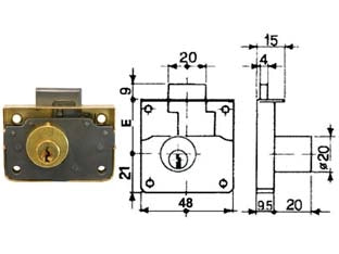 SERRATURA DA APPLICARE 1/2 SCATOLA CON CILINDRO UNA MANDATA  mm.40    MRCAS