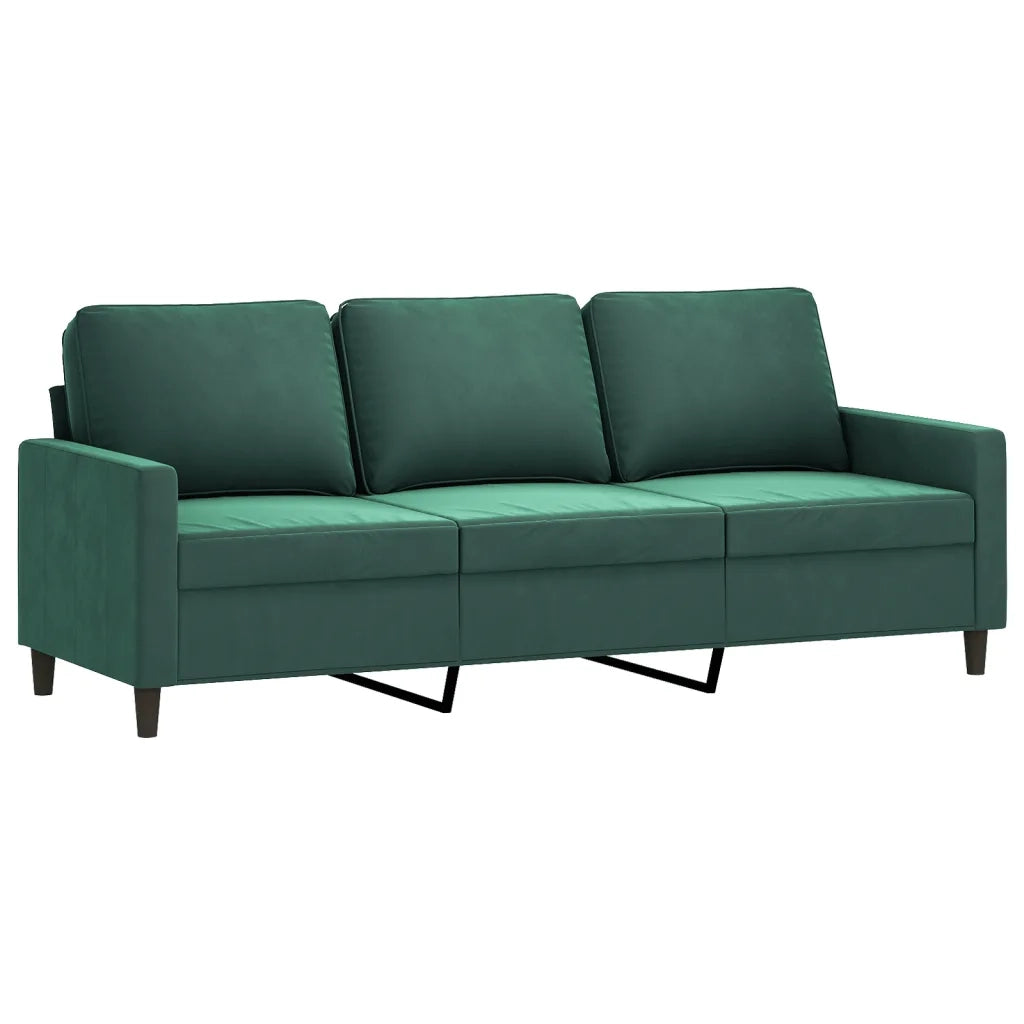 Set di Divani 4 pz con Cuscini Verde Scuro in Velluto 3201966