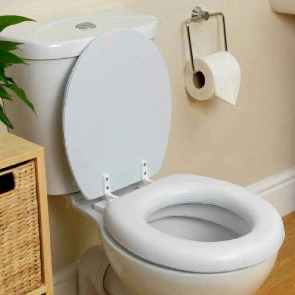 Trade Shop - Copriwater Sedile Wc Copri Sedile Morbido Soft Misura Universale Colore Bianco -